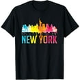 thumbnail image 1 of t-shirtNew York City NYC Watercolour Art Big Apple Skyline Souvenir T-Shirt mens t shirt，black，women，funny，misfits，men，journey, 1 of 4