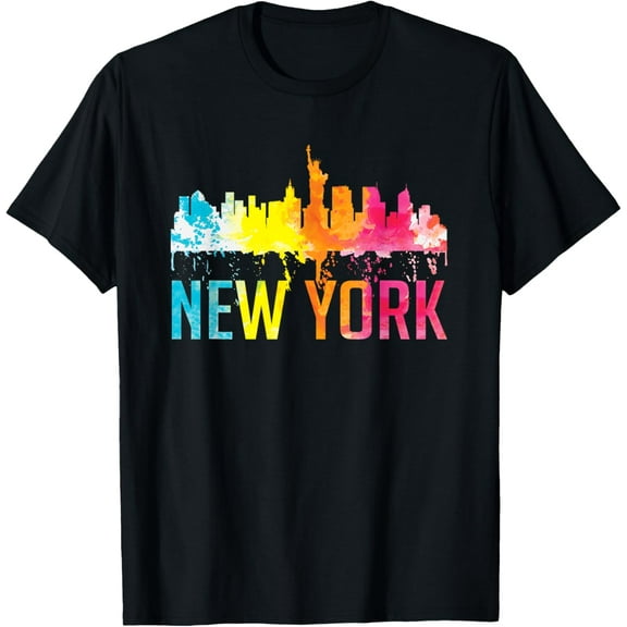 t-shirtNew York City NYC Watercolour Art Big Apple Skyline Souvenir T-Shirt mens t shirt，black，women，funny，misfits，men，journey