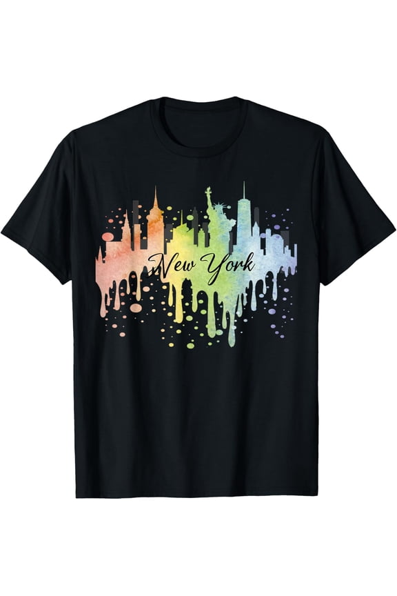 t-shirt New York City Watercolor Art NYC Skyline Souvenir T-Shirt.