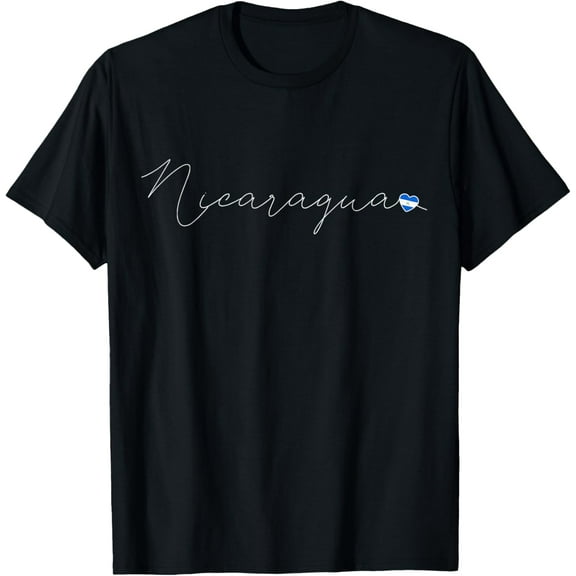 t-shirt Nicaragua Simple Love Nicaraguan Flag Heart on Nicaragua T-Shirt mens,black,women,funny,journey,Crew Neck, Short Sleeve,printing