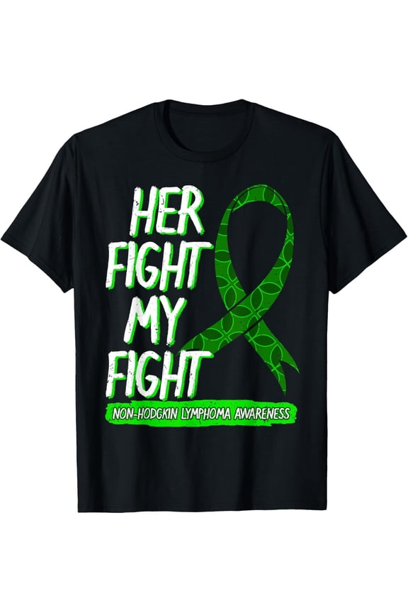 t-shirt Non-Hodgkin Lymphoma Awareness Green Ribbon Gift Idea T-Shirt mens，black，women，funny，journey，Crew Neck, Short Sleeve,printing