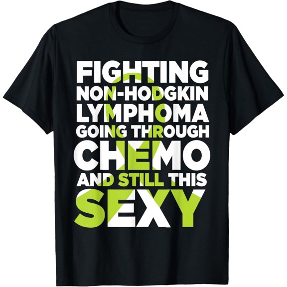 t-shirt Non-Hodgkin Lymphoma Chemo Sexy Awareness Ribbon T-Shirt T-Shirt mens，black，women，funny，men，journey，Crew Neck, Short Sleeve,printing