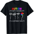 thumbnail image 1 of t-shirt Not a disability its a different ability - Autism Awareness T-Shirt mens，black，women，funny，journey，Crew Neck, Short Sleeve,printing, 1 of 4
