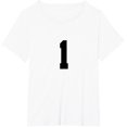 thumbnail image 1 of t-shirt Number 1 Front & Back Sports Team Number Jersey Birthday T-Shirt mens t shirt，white，women，funny，misfits，men，journey, 1 of 4