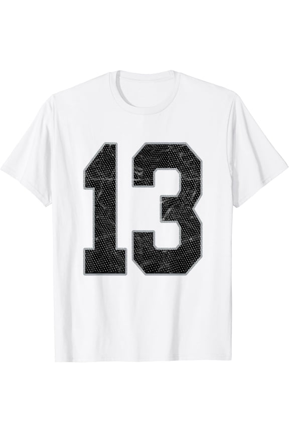 t-shirt Number 13 Numbered Uniform Sports Team Jersey 13th Birthday T-Shirt mens t shirt,white,women,funny,misfits,men,journey