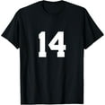 thumbnail image 1 of t-shirt Number 14 Front & Back Numbers Sports Team Jersey Birthday t-shirt mens t shirt，black，women，funny，misfits，men，journey, 1 of 4