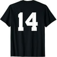 thumbnail image 1 of t-shirt Number 14 Prints On Back Only Cotton Team Jersey Birthday t-shirt mens t shirt，black，women，funny，misfits，men，journey, 1 of 4