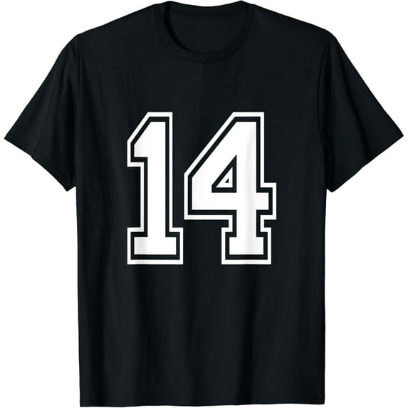 t-shirt Number 14 Varsity Sports Team Jersey 14th Birthday 14 Years t-shirt mens t shirt,black,women,funny,misfits,men,journey