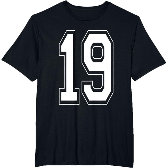 t-shirt Number 19 Birthday Gift Sports Player Team Numbered Jersey T-Shirt mens,black,women,funny,journey,Crew Neck, Short Sleeve,printing