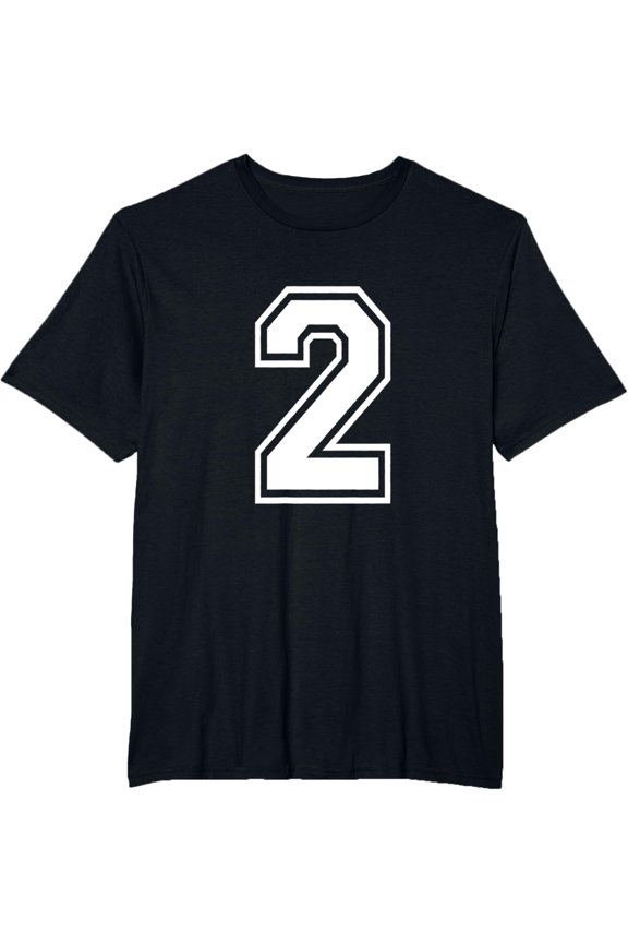 t-shirt Number 2 T-Shirt Birthday Varsity Sports Team Jersey T-Shirt mens,black,women,funny,men,journey,Crew Neck, Short Sleeve,printing