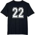 thumbnail image 1 of t-shirt Number 22 T-Shirt Birthday Varsity Sports Team Jersey mens，black，women，funny，men，journey，Crew Neck, Short Sleeve,printing, 1 of 4