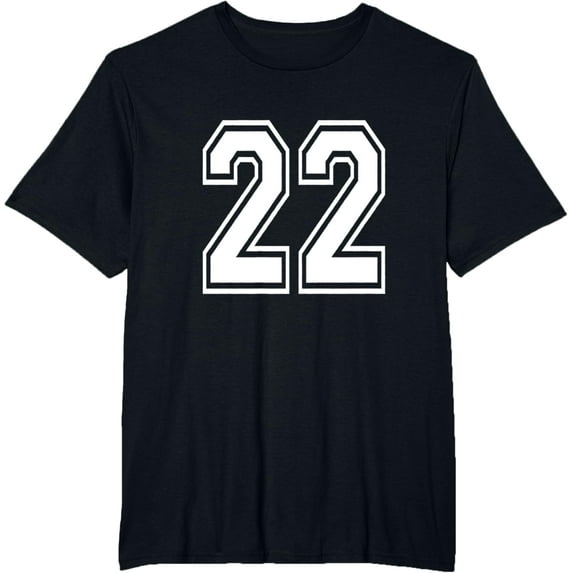 t-shirt Number 22 T-Shirt Birthday Varsity Sports Team Jersey mens,black,women,funny,men,journey,Crew Neck, Short Sleeve,printing