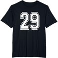thumbnail image 1 of t-shirt Number 29 T-Shirt Birthday Varsity Sports Team Jersey T-Shirt mens，black，women，funny，men，journey，Crew Neck, Short Sleeve,printing, 1 of 4