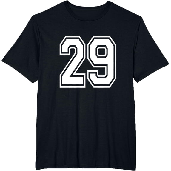 t-shirt Number 29 T-Shirt Birthday Varsity Sports Team Jersey T-Shirt mens,black,women,funny,men,journey,Crew Neck, Short Sleeve,printing
