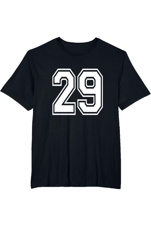 t-shirt Number 29 T-Shirt Birthday Varsity Sports Team Jersey T-Shirt mens,black,women,funny,men,journey,Crew Neck, Short Sleeve,printing