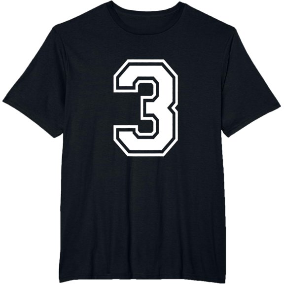 t-shirt Number 3 T-Shirt Birthday Varsity Sports Team Jersey T-Shirt mens，black，women，funny，men，journey，Crew Neck, Short Sleeve,printing