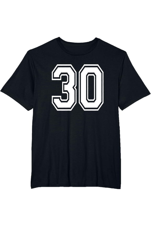 t-shirt Number 30 30th Birthday Gift Player Team Numbered Jersey T-Shirt mens，black，women，funny，men，journey，Crew Neck, Short Sleeve,printing