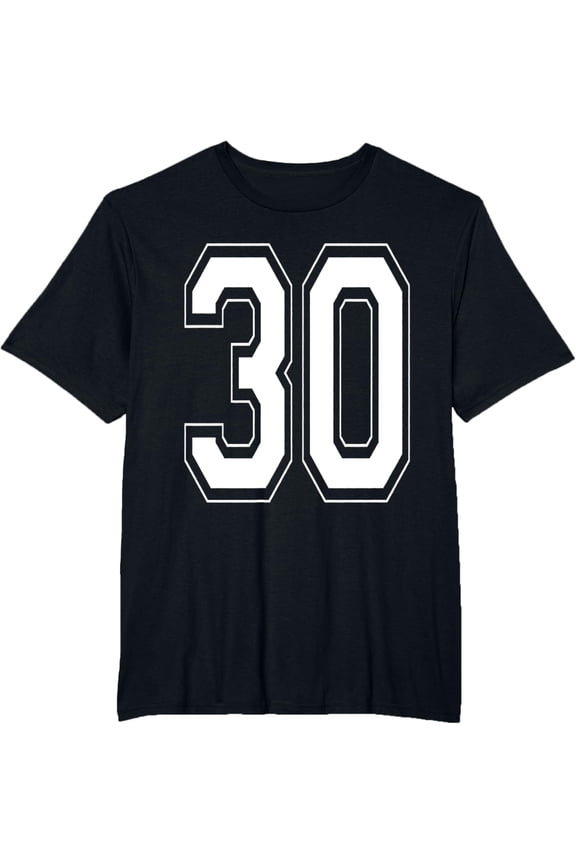 t-shirt Number 30 Birthday Gift Sports Player Team Numbered Jersey T-Shirt mens,black,women,funny,men,journey,Crew Neck, Short Sleeve,printing