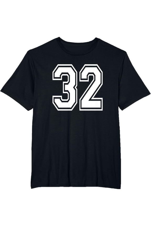 t-shirt Number 32 Numbered Uniform Sports Jersey Team 32nd Birthday T-Shirt mens,black,women,funny,men,journey,Crew Neck, Short Sleeve,printing