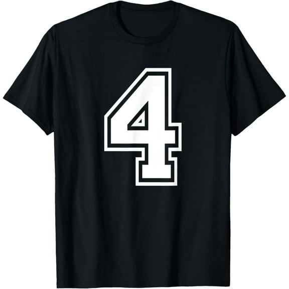 t-shirt Number 4 Birthday Gift Sports Player Team Numbered Jersey T-Shirt mens，black，women，funny，men，journey，Crew Neck, Short Sleeve,printing