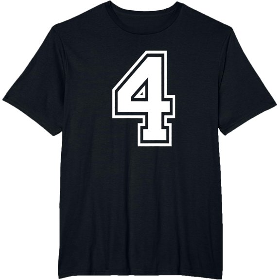 t-shirt Number 4 Birthday Numbered Uniform Sports Jersey Team T-Shirt mens，black，women，funny，men，journey，Crew Neck, Short Sleeve,printing