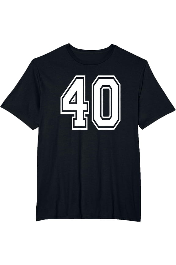 t-shirt Number 40 40th Birthday Gift Player Team Numbered Jersey T-Shirt mens,black,women,funny,men,journey,Crew Neck, Short Sleeve,printing