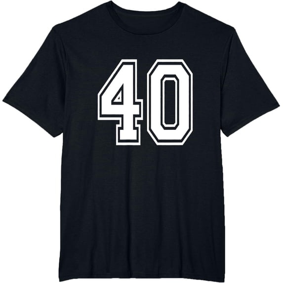 t-shirt Number 40 T-Shirt Birthday Varsity Sports Team Jersey T-Shirt mens,black,women,funny,journey,Crew Neck, Short Sleeve,printing