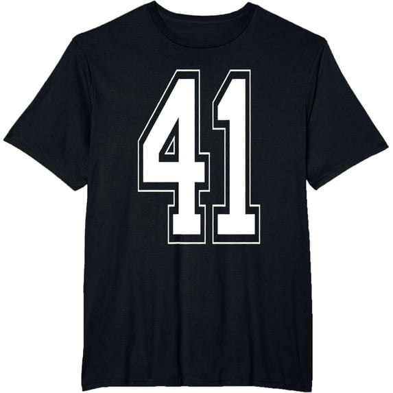 t-shirt Number 41 Birthday Gift Sports Player Team Numbered Jersey T-Shirt mens,black,women,funny,journey,Crew Neck, Short Sleeve,printing