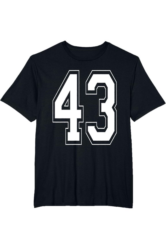 t-shirt Number 43 Birthday Gift Sports Player Team Numbered Jersey T-Shirt mens,black,women,funny,journey,Crew Neck, Short Sleeve,printing