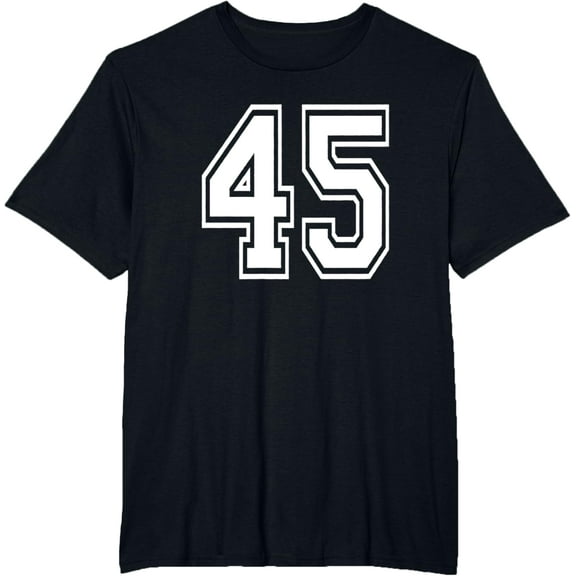 t-shirt Number 45 45th Birthday Gift Player Team Numbered Jersey T-Shirt mens，black，women，funny，men，journey，Crew Neck, Short Sleeve,printing