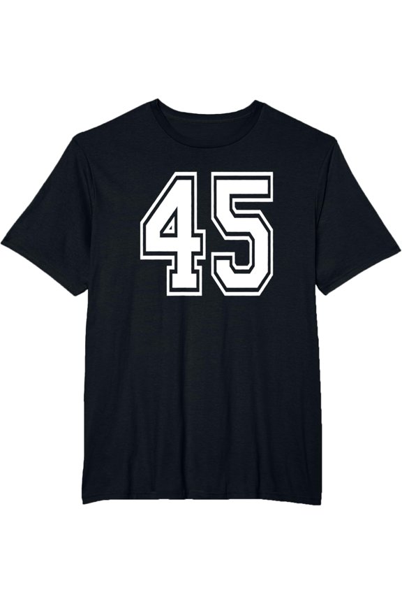 t-shirt Number 45 45th Birthday Gift Player Team Numbered Jersey T-Shirt mens,black,women,funny,men,journey,Crew Neck, Short Sleeve,printing