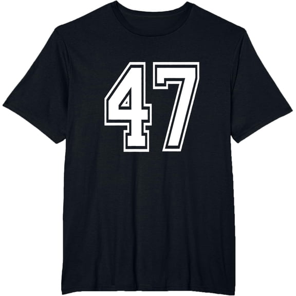 t-shirt Number 47 T-Shirt Birthday Varsity Sports Team Jersey T-Shirt mens,black,women,funny,men,journey,Crew Neck, Short Sleeve,printing