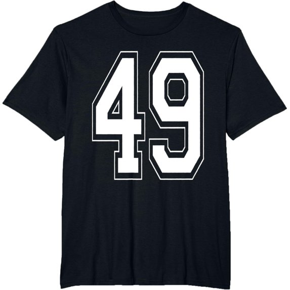 t-shirt Number 49 Birthday Gift Sports Player Team Numbered Jersey T-Shirt mens,black,women,funny,journey,Crew Neck, Short Sleeve,printing