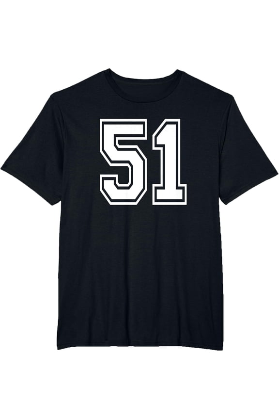 t-shirt Number 51 Numbered Uniform Sports Jersey Team 51st Birthday T-Shirt mens,black,women,funny,men,journey,Crew Neck, Short Sleeve,printing