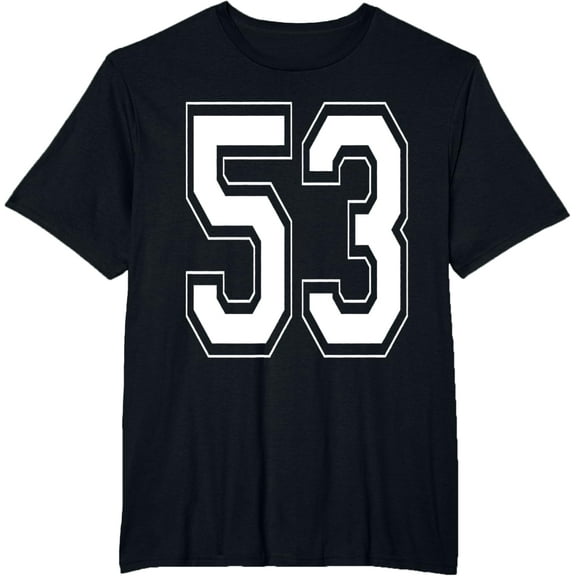 t-shirt Number 53 Birthday Gift Sports Player Team Numbered Jersey T-Shirt mens，black，women，funny，journey，Crew Neck, Short Sleeve,printing
