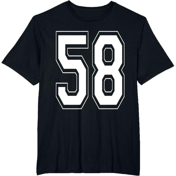 t-shirt Number 58 Birthday Gift Sports Player Team Numbered Jersey T-Shirt mens，black，women，funny，journey，Crew Neck, Short Sleeve,printing
