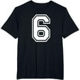 thumbnail image 1 of t-shirt Number 6 Birthday Gift Sports Player Team Numbered Jersey T-Shirt mens，black，women，funny，men，journey，Crew Neck, Short Sleeve,printing, 1 of 4