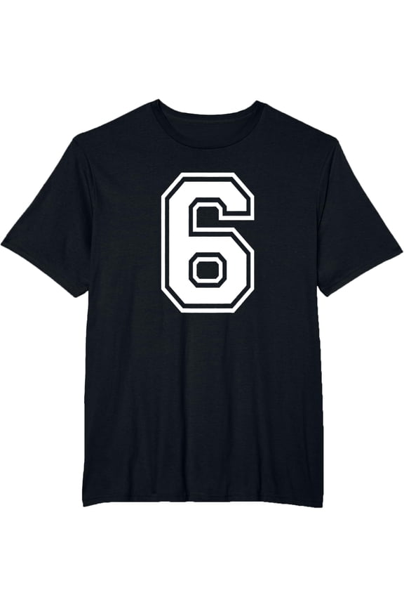 t-shirt Number 6 Birthday Gift Sports Player Team Numbered Jersey T-Shirt mens,black,women,funny,men,journey,Crew Neck, Short Sleeve,printing