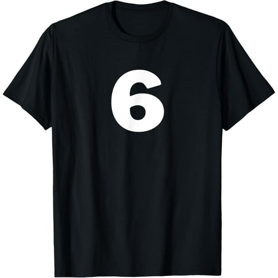 t-shirt Number 6 T-shirt, # six text Jersey Uniform Sports Birthdays T-Shirt mens,black,women,funny,men,journey,Crew Neck, Short Sleeve,printing