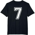 thumbnail image 1 of t-shirt Number 7 T-Shirt Birthday Varsity Sports Team Jersey mens，black，women，funny，men，journey，Crew Neck, Short Sleeve,printing, 1 of 4