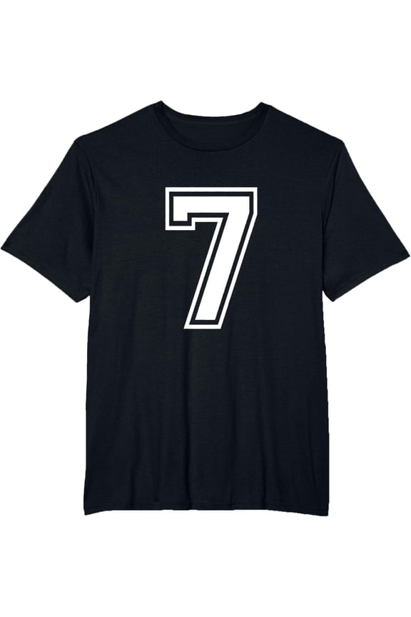 t-shirt Number 7 T-Shirt Birthday Varsity Sports Team Jersey mens,black,women,funny,men,journey,Crew Neck, Short Sleeve,printing