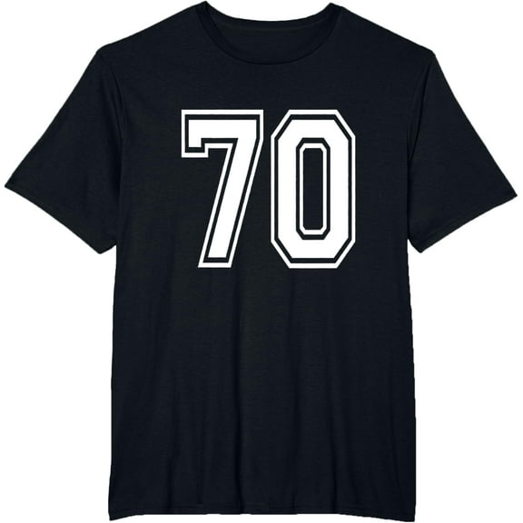 t-shirt Number 70 T-Shirt Birthday Varsity Sports Team Jersey T-Shirt mens，black，women，funny，men，journey，Crew Neck, Short Sleeve,printing