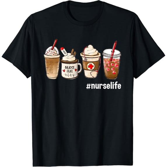 t-shirt Nurse Life Funny Coffee Nurses Fuel Registered Nurse Medical t-shirt mens t shirt,black,women,funny,misfits,men,journey