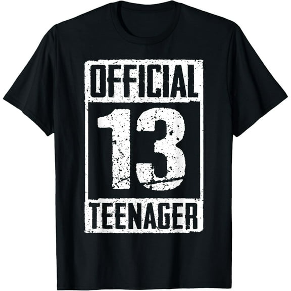 OFFICIAL Teenager 13 Years Old Gift 13th Birthday Boys Girl T-ShirtMen and women, Black T-shirt, size: Extra large