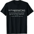 thumbnail image 1 of t-shirt Octogenarian Definition 80 Years Old 80th Birthday Gift T-Shirt mens，black，women，funny，journey，Crew Neck, Short Sleeve,printing, 1 of 4