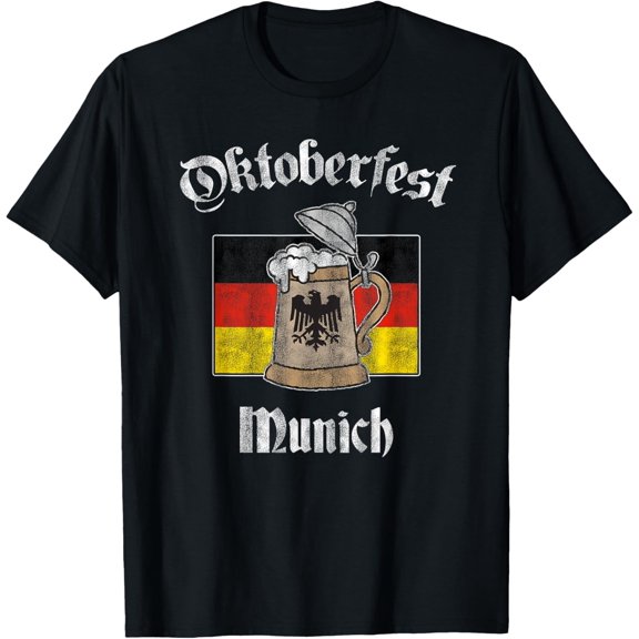 t-shirt Oktoberfest Munich German Flag Beer Stein T-Shirt mens，black，women，funny，journey，Crew Neck, Short Sleeve,custom clothing patterns.gift