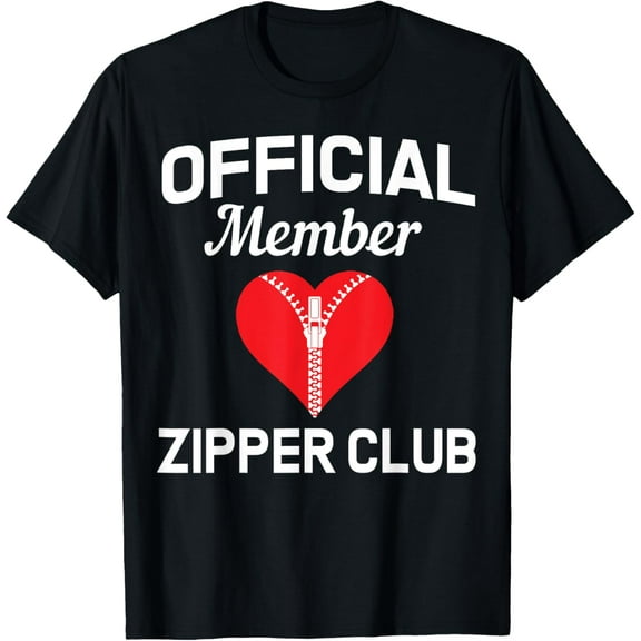 t-shirt Open Heart Surgery Zipper Club Bypass Get Well Recovery Gift T-Shirt mens，black，women，funny，journey，Crew Neck, Short Sleeve,printing