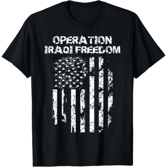 t-shirt Operation Iraqi Freedom Combat Veteran T-ShirtMen and women can wear, black T-shirts, gifts. Age: M,L,XL 2XL, 3XL, 4XL