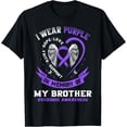 thumbnail image 1 of t-shirt Overdose Awareness Shirt In Memory of Brother Purple Ribbon T-Shirt., 1 of 4