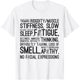 thumbnail image 1 of t-shirt Parkinson Disease Awareness Month - Symptoms Grey Ribbon T-ShirtMen and women can wear white T-shirts, gifts. Age: M,，L，XL，2XL,3XL, 4XL, 1 of 4